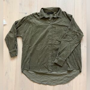 Zara Army/Olive Green Long Sleeve Button Up Shirt Size XS